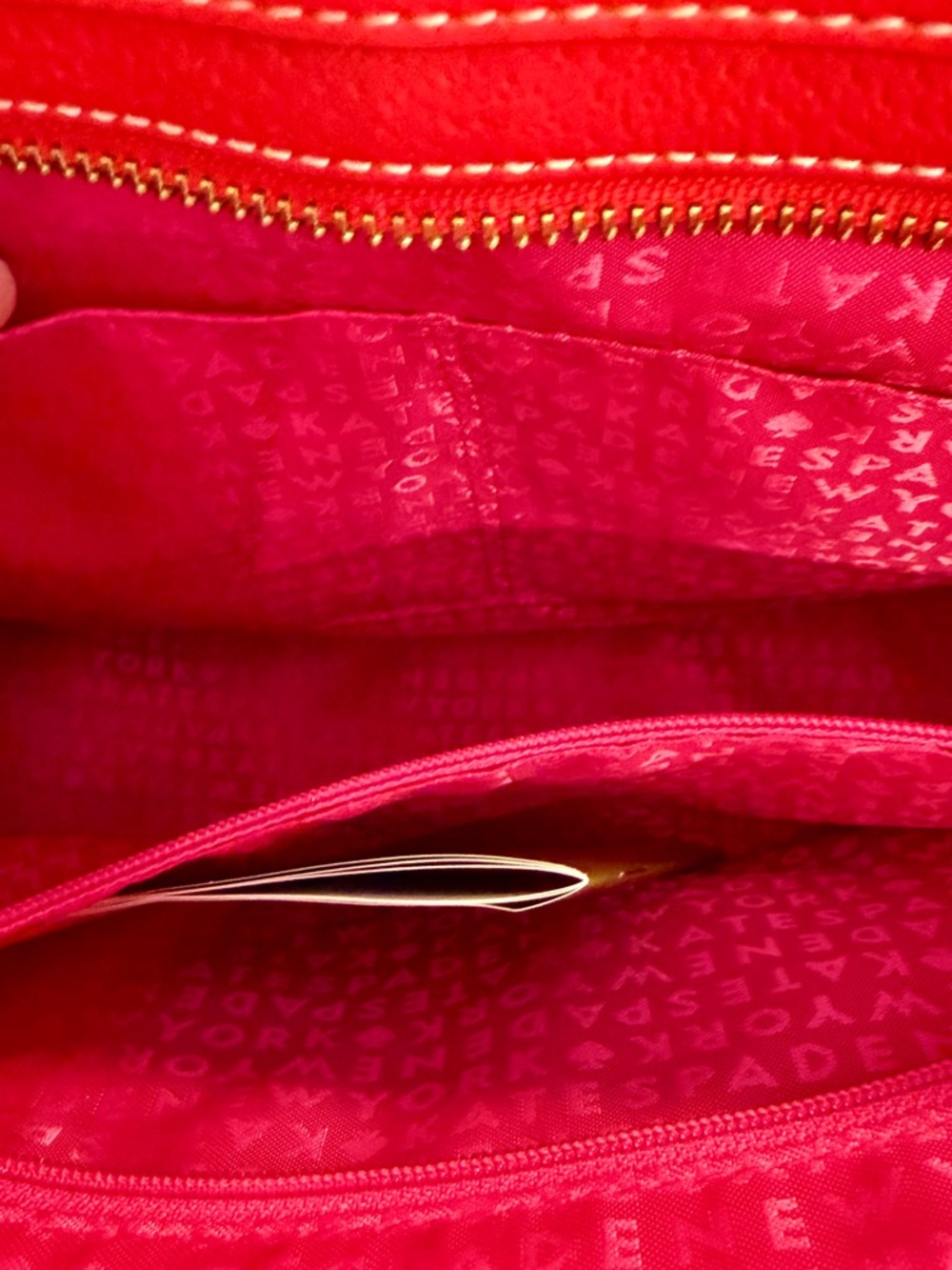 kate spade Red Leather Crossbody Tote with Gold Hardware - Picture 3 of 5